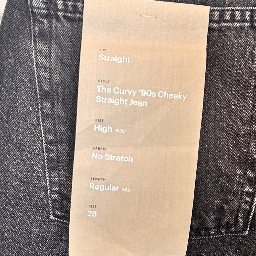 Everlane The Curvy‎ 90s Cheeky Straight Jean Washed Black Sz 28 Brand New $110 - Picture 11 of 16